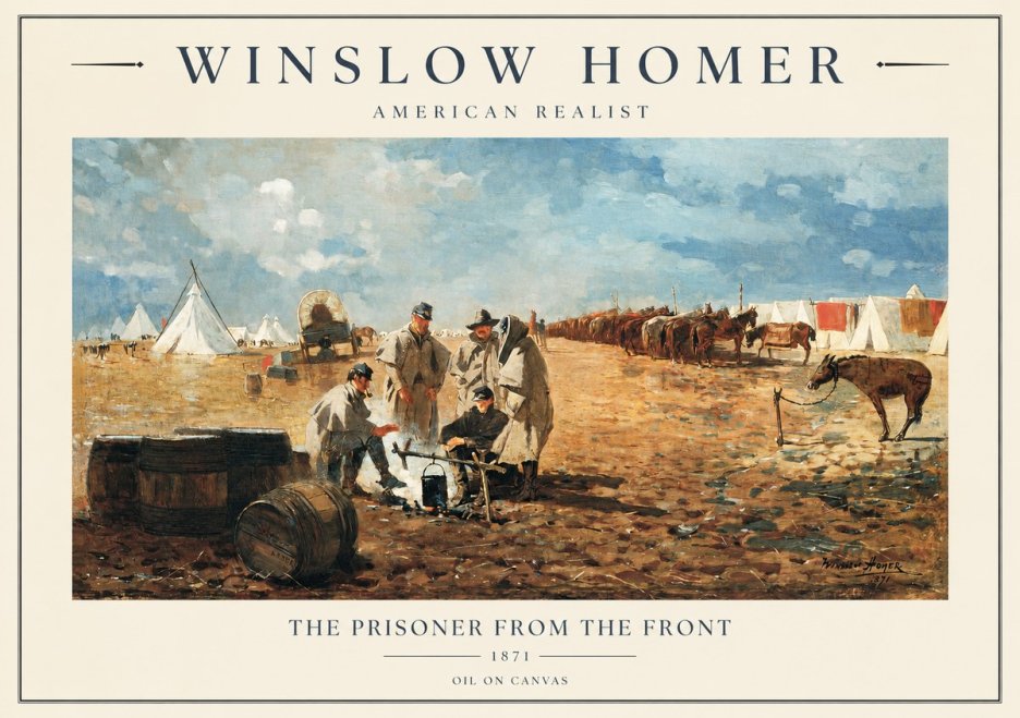 Winslow Homer The Prisoner from the Front No1 - Póster