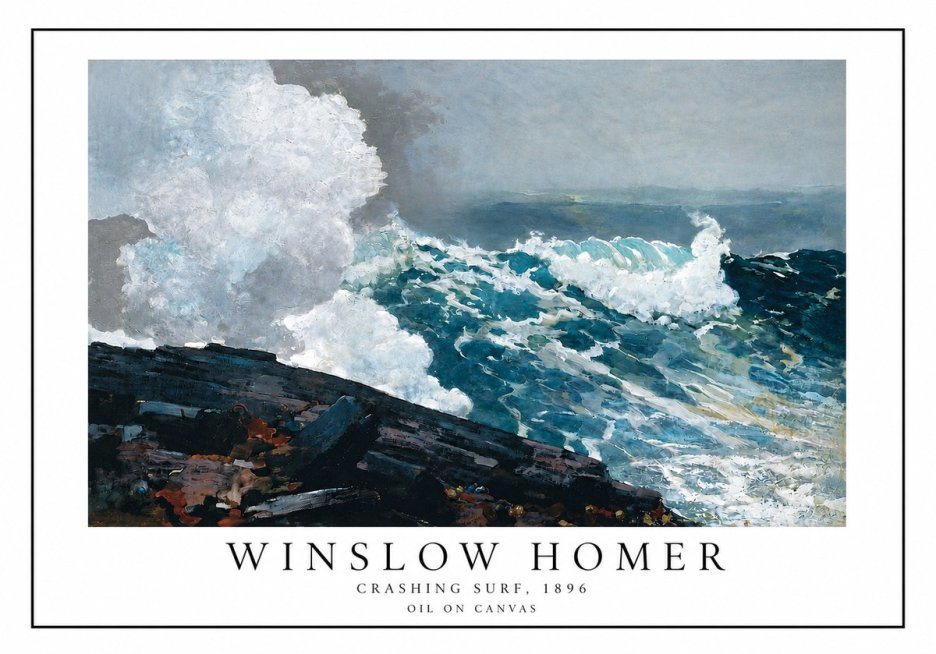 Winslow Homer Crashing Surf, 1896 No3 - Póster