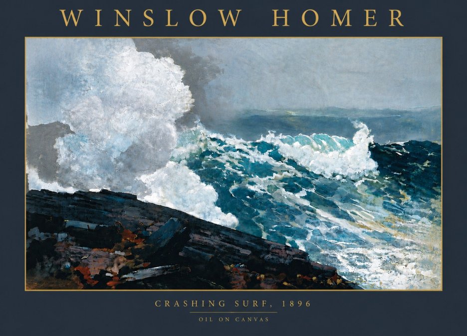 Winslow Homer Crashing Surf, 1896 No6 - Póster
