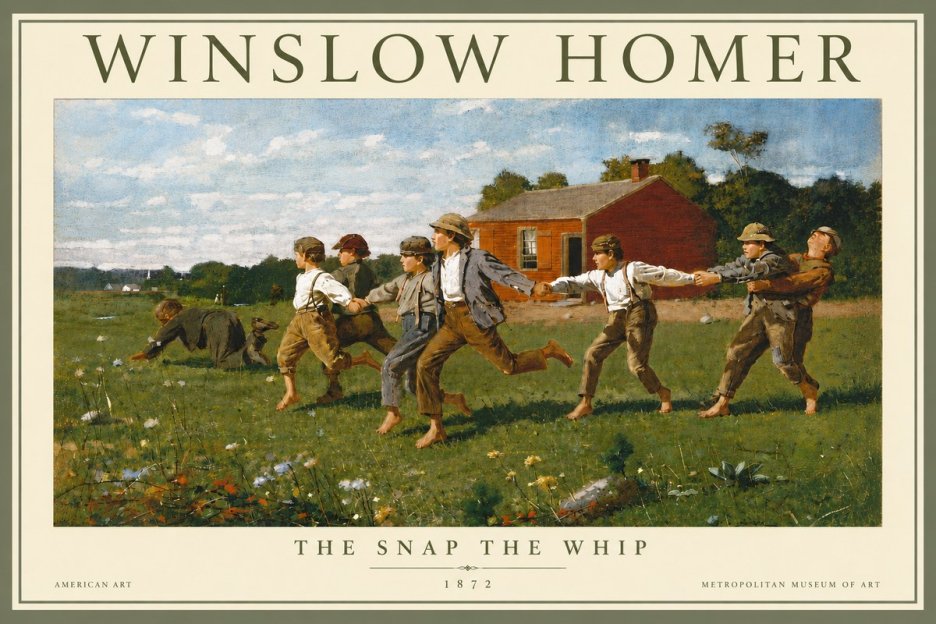 Winslow Homer The Snap the Whip No4 - Póster