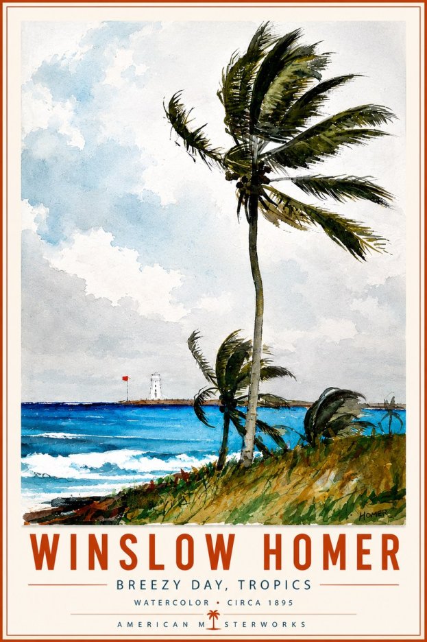 Winslow Homer Breezy Day, Tropics No6 - Póster