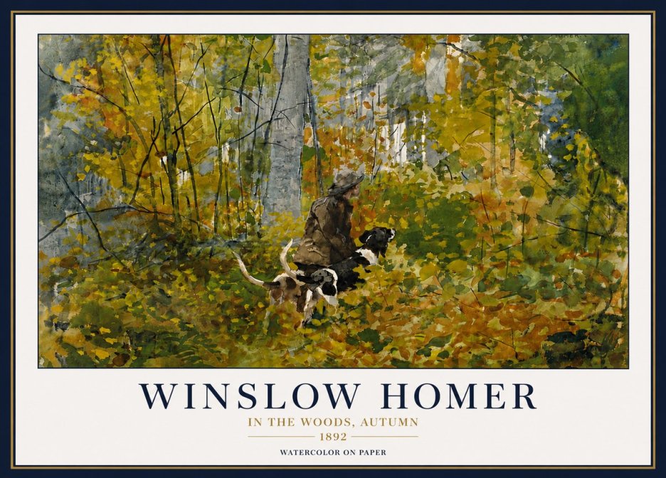 Winslow Homer In the Woods, Autumn No5 - Póster