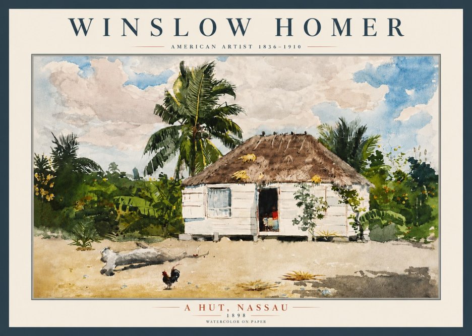 Winslow Homer A Hut, Nassau No5 - Póster