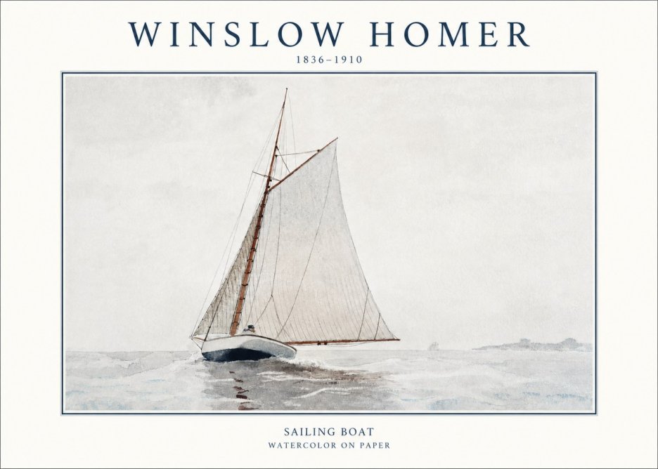 Winslow Homer Sailing Boat No1 - Póster