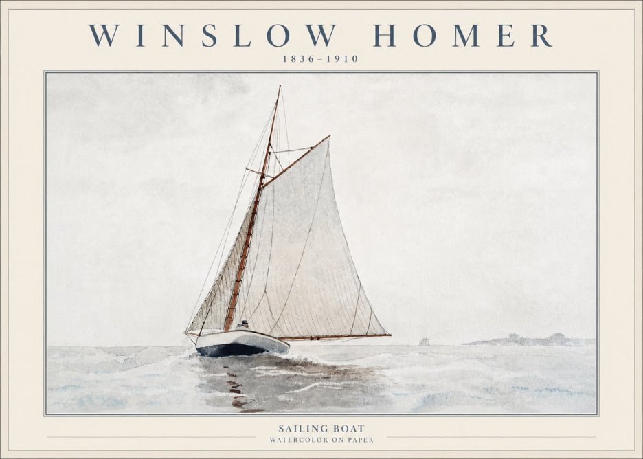 Winslow Homer Sailing Boat No2 - Póster