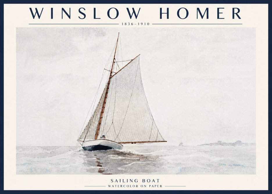 Winslow Homer Sailing Boat No6 - Póster