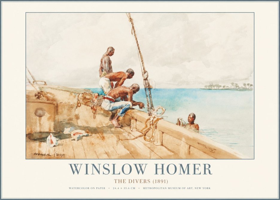 Winslow Homer The Divers (1891) No1 - Póster