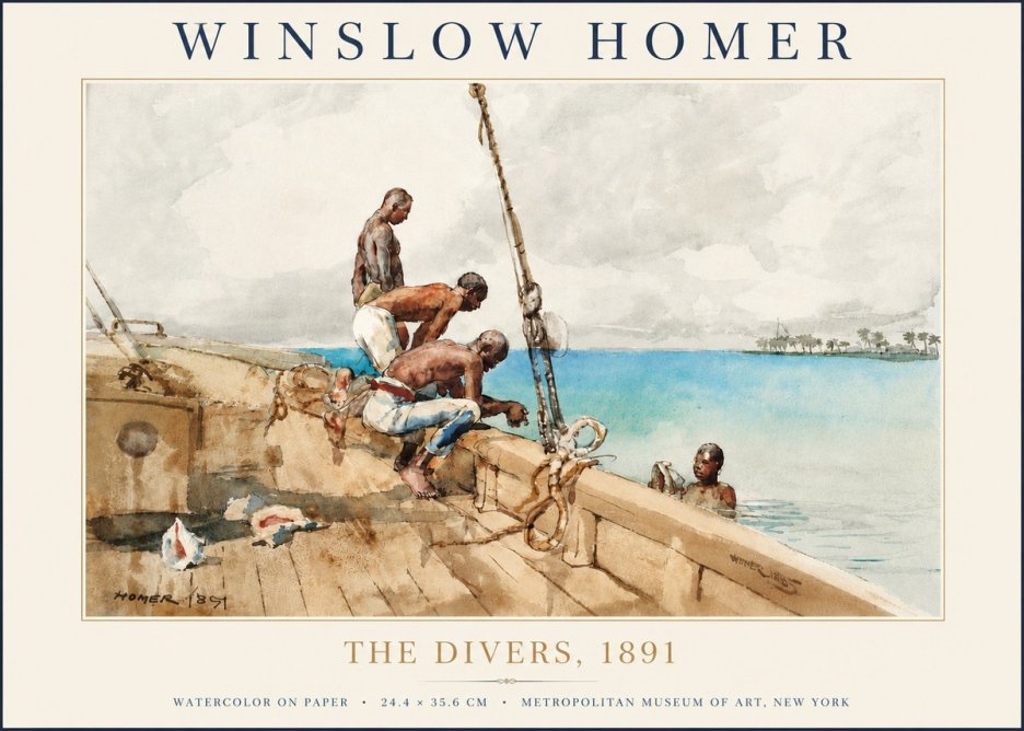 Winslow Homer The Divers (1891) No3 - Póster