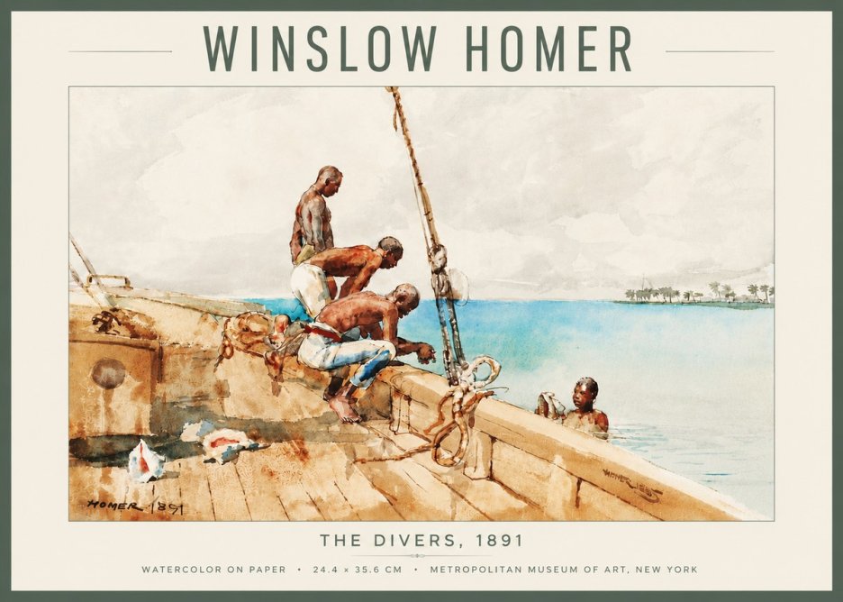 Winslow Homer The Divers (1891) No4 - Póster