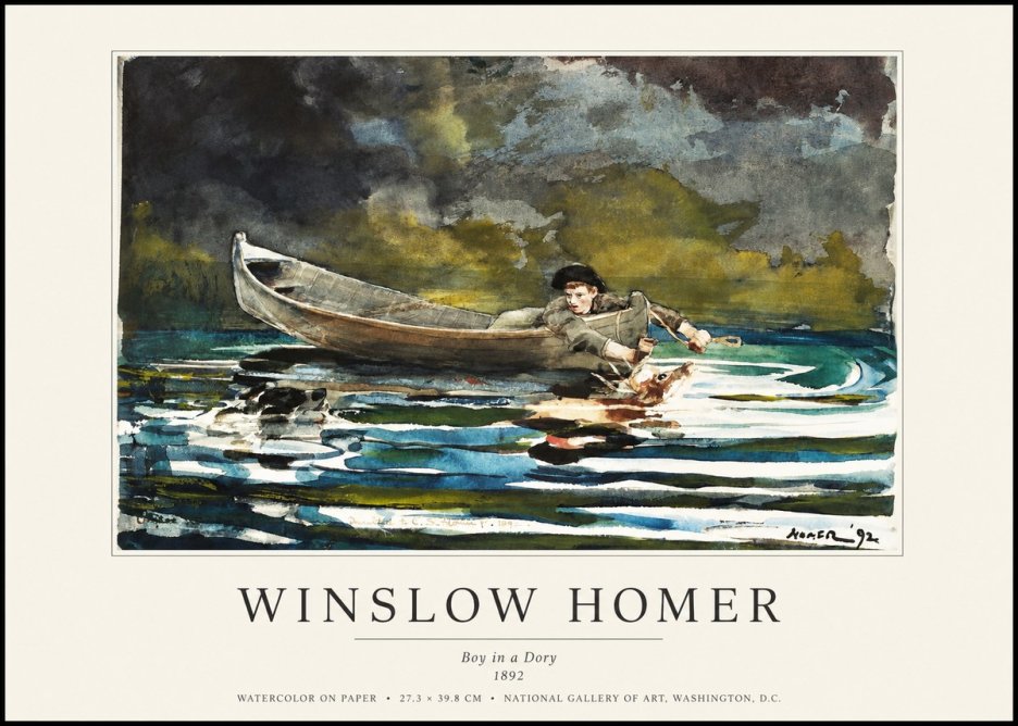 Winslow Homer Boy in a Dory No1 - Póster