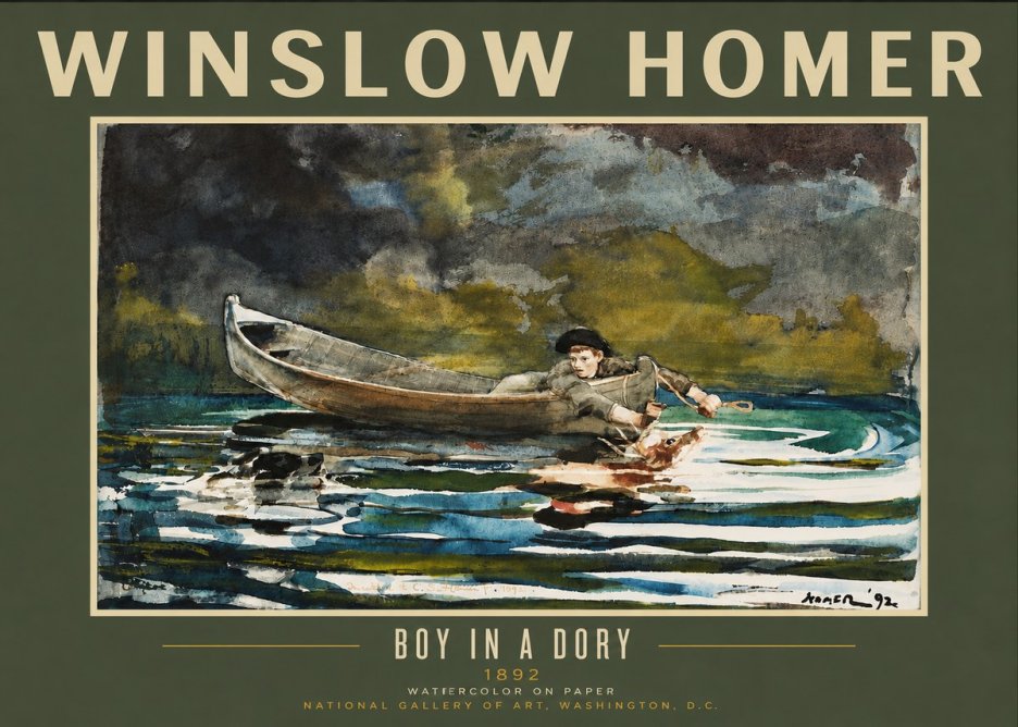 Winslow Homer Boy in a Dory No5 - Póster