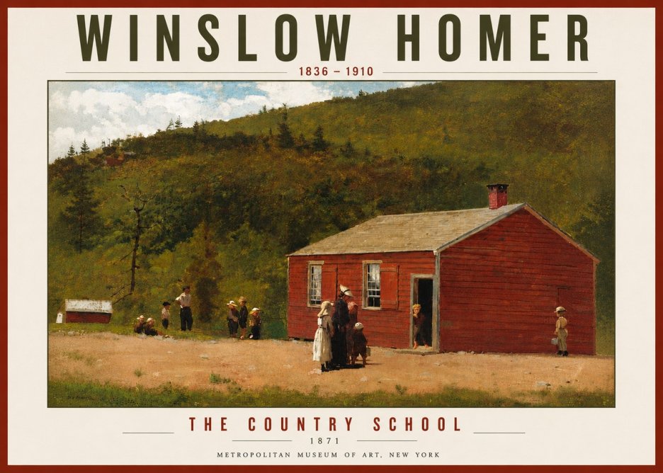 Winslow Homer The Country School No6 - Póster