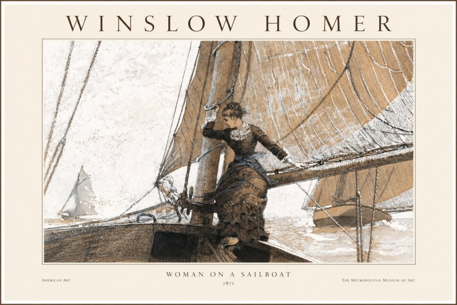 Winslow Homer Woman on a Sailboat No1 - Póster