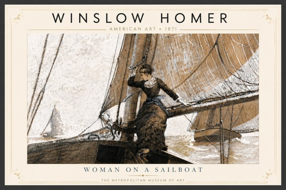 Winslow Homer Woman on a Sailboat No6 - Póster