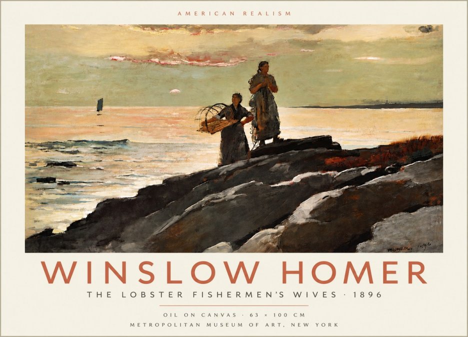 Winslow Homer The Lobster Fishermen's Wives No4 - Póster