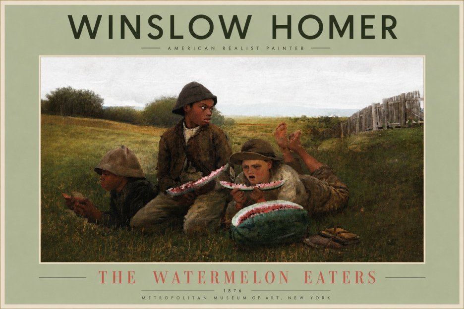 Winslow Homer The Watermelon Eaters No2 - Póster