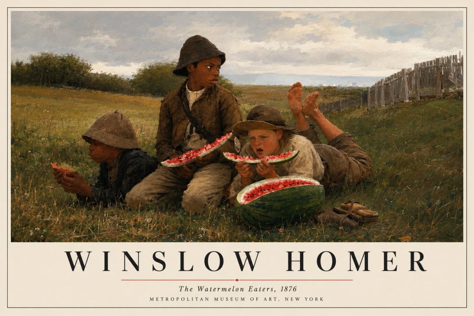 Winslow Homer The Watermelon Eaters No3 - Póster