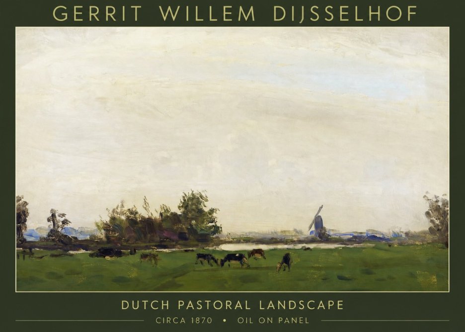 Gerrit Willem Dijsselhof Dutch Pastoral Landscape No2 - Póster
