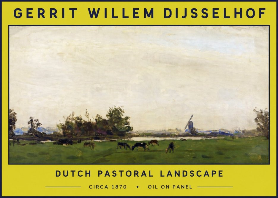 Gerrit Willem Dijsselhof Dutch Pastoral Landscape No5 - Póster