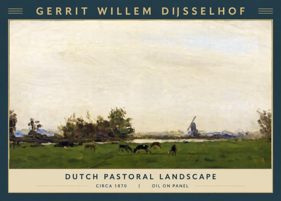 Gerrit Willem Dijsselhof Dutch Pastoral Landscape No6 - Póster