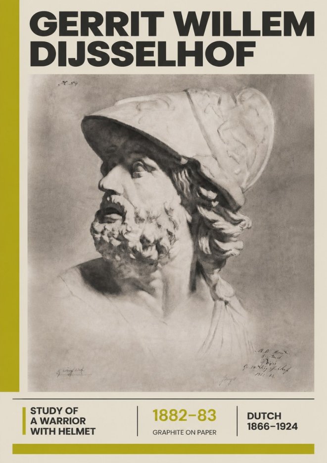 Gerrit Willem Dijsselhof Study of a Warrior with Helmet No6 - Póster