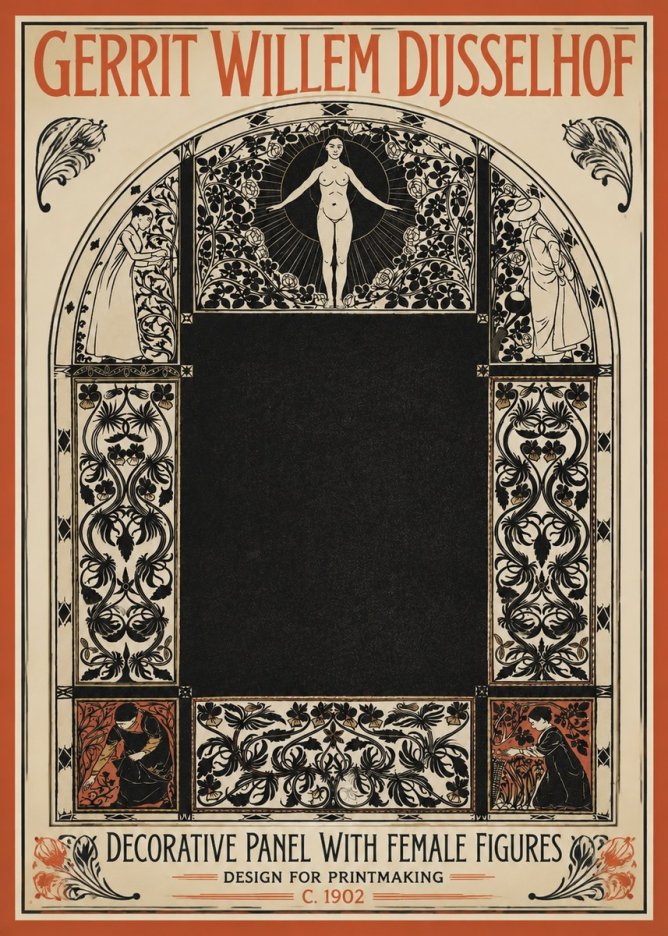 Gerrit Willem Dijsselhof Ornamental Composition with Figures No4 - Póster