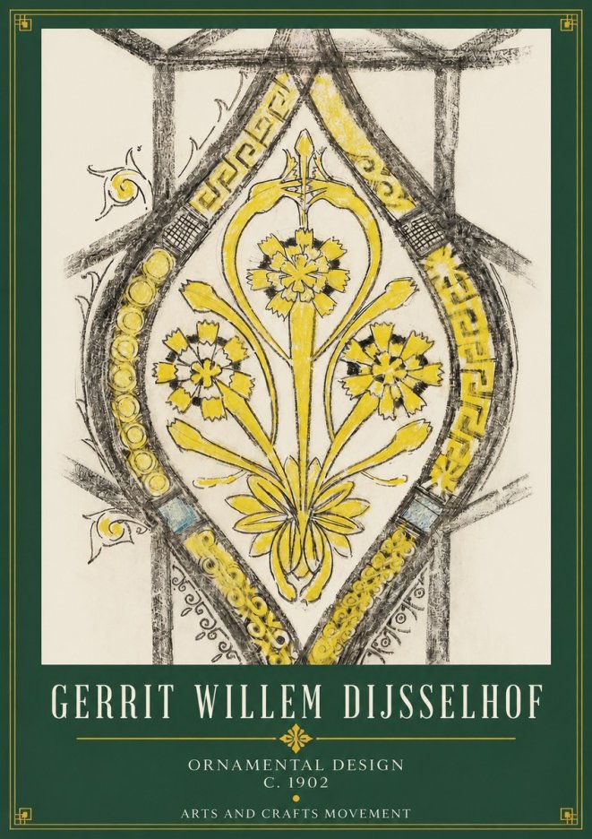 Gerrit Willem Dijsselhof Ornamental Design No3 - Póster