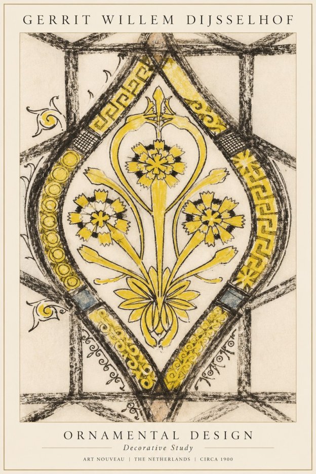 Gerrit Willem Dijsselhof Ornamental Design No5 - Póster
