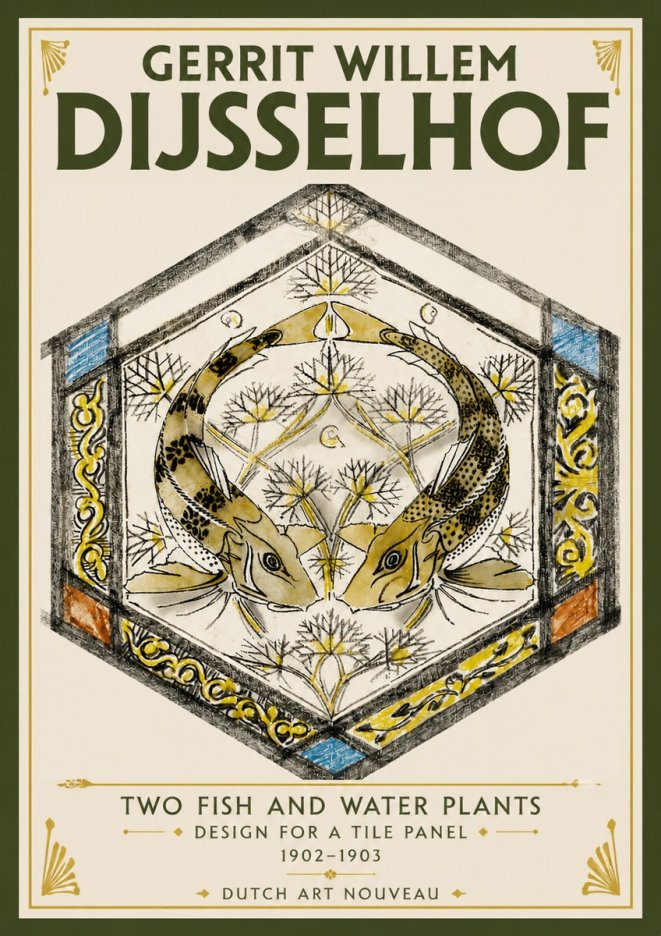 Gerrit Willem Dijsselhof Decorative Design with Carp No6 - Póster