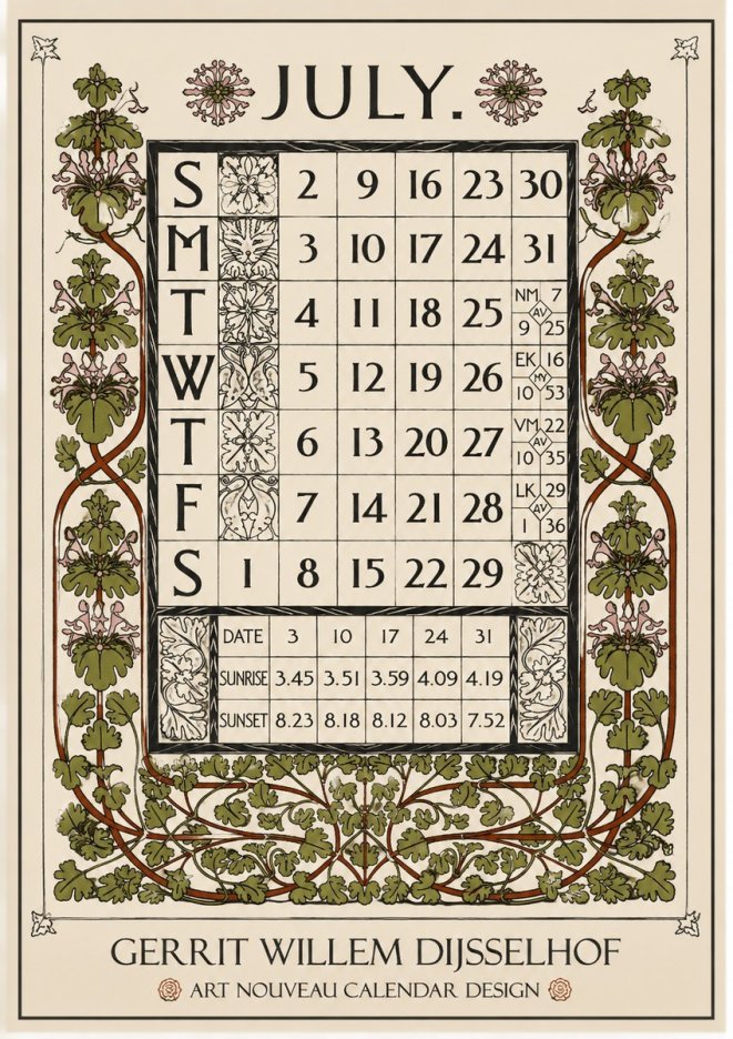 Gerrit Willem Dijsselhof July. No2 - Póster