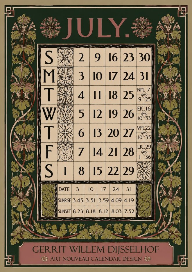 Gerrit Willem Dijsselhof July. No3 - Póster