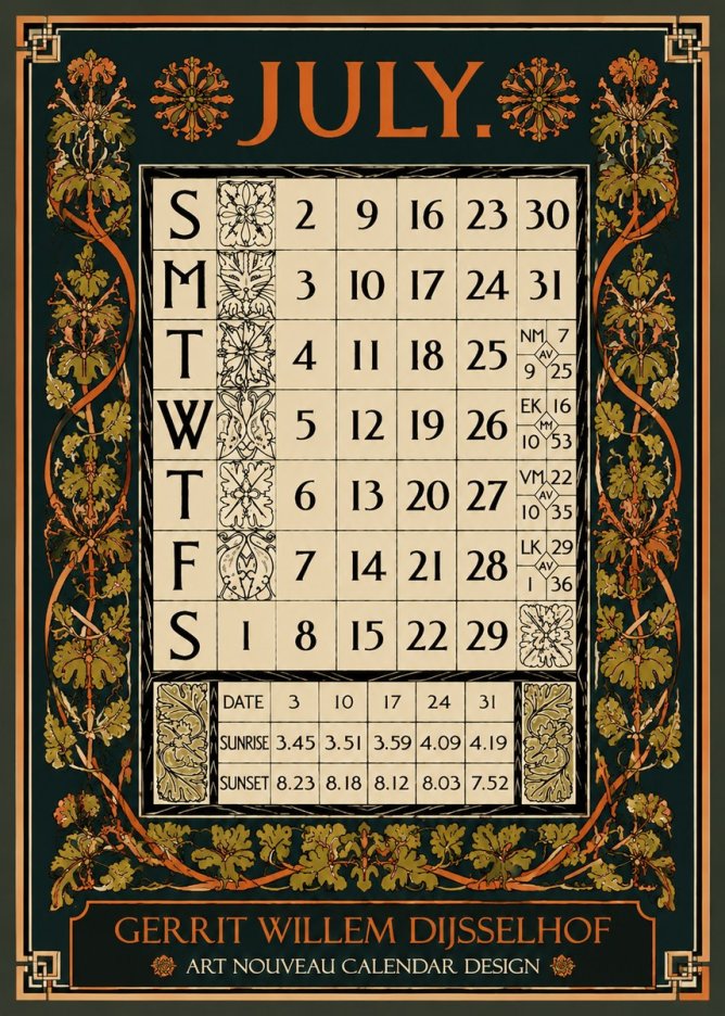 Gerrit Willem Dijsselhof July. No5 - Póster
