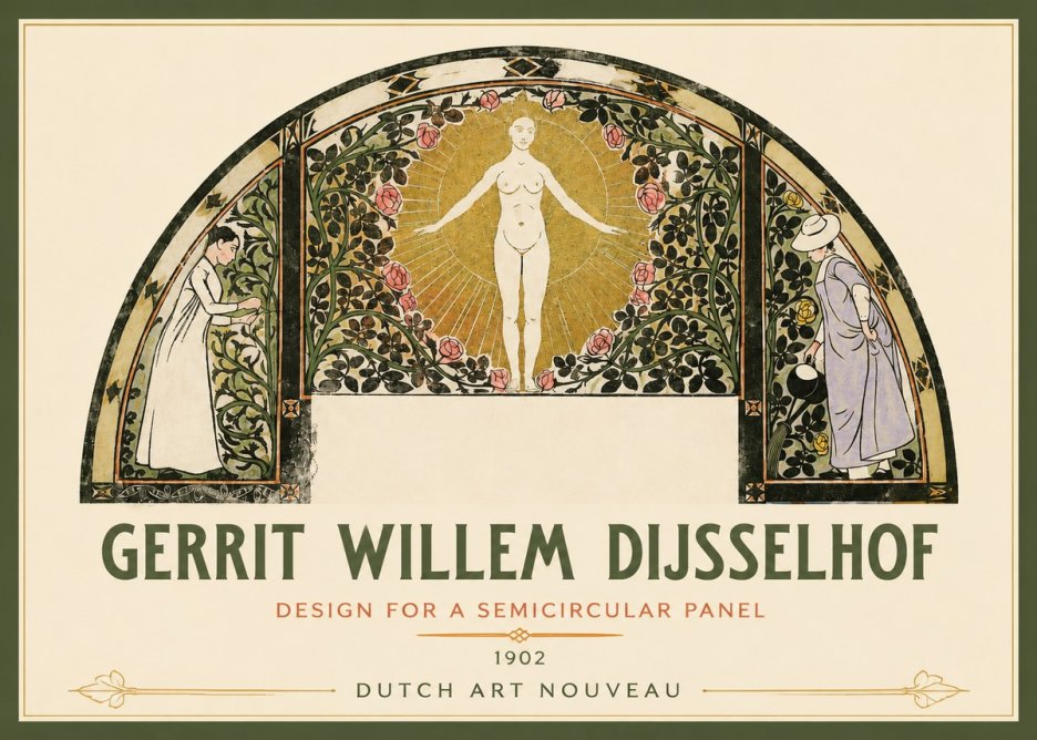 Gerrit Willem Dijsselhof Nature's Awakening No3 - Póster
