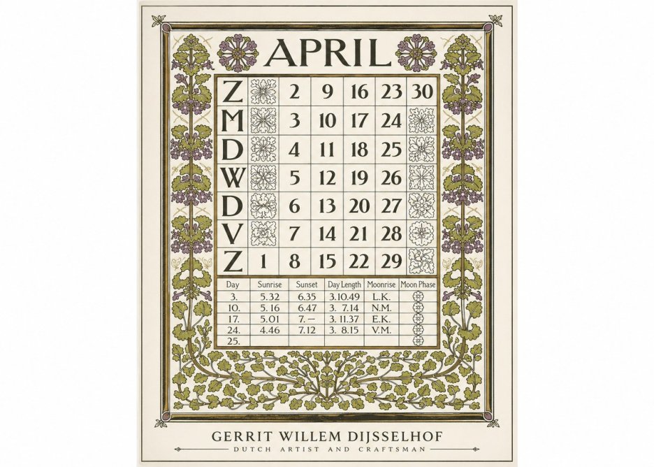 Gerrit Willem Dijsselhof April No1 - Póster