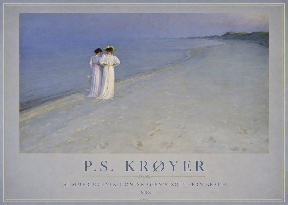 P.S. Krøyer Summer Evening on Skagen's Southern Beach No1 - Póster