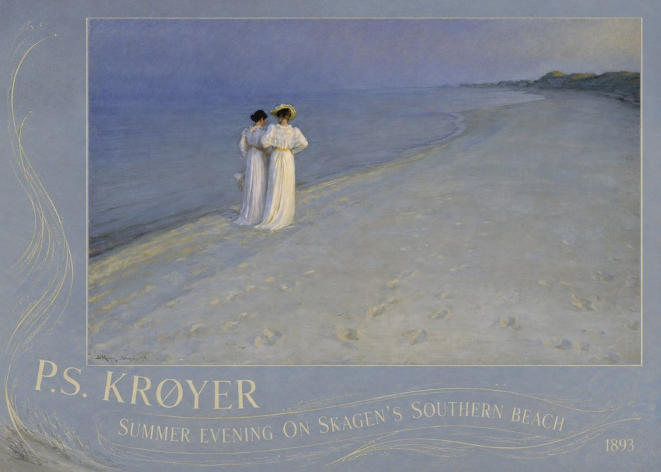 P.S. Krøyer Summer Evening on Skagen's Southern Beach No3 - Póster