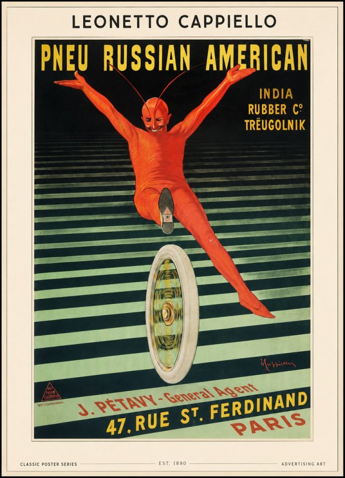 Leonetto Cappiello Pneu Russian American No1 - Póster
