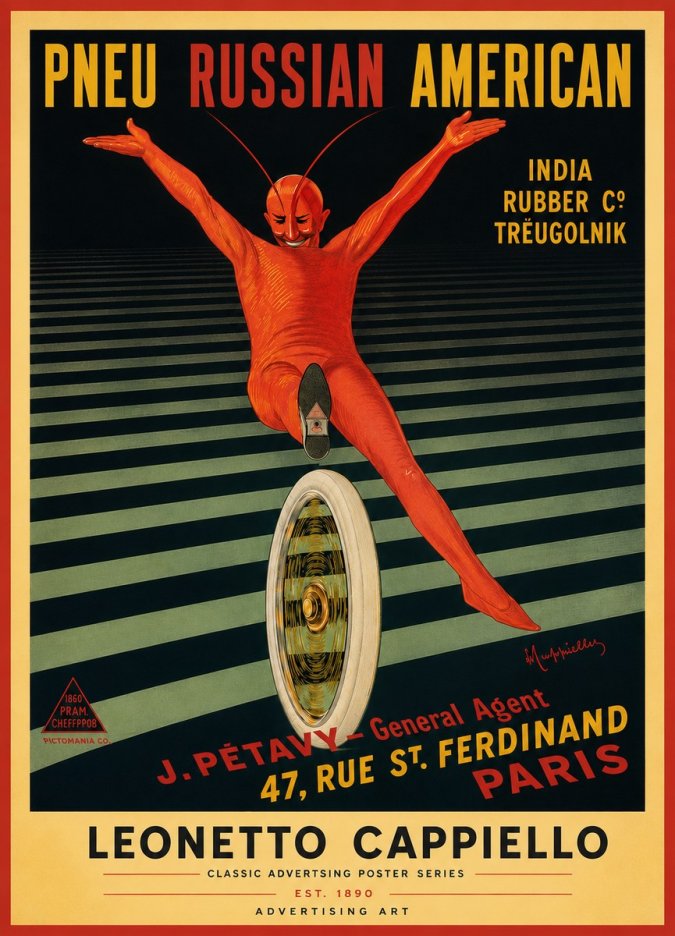 Leonetto Cappiello Pneu Russian American No5 - Póster