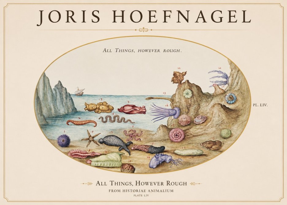 Joris Hoefnagel Totvs Echinvs Asper. Plate Liv No2 - Póster