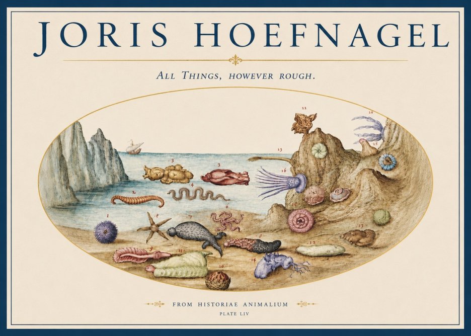 Joris Hoefnagel Totvs Echinvs Asper. Plate Liv No4 - Póster