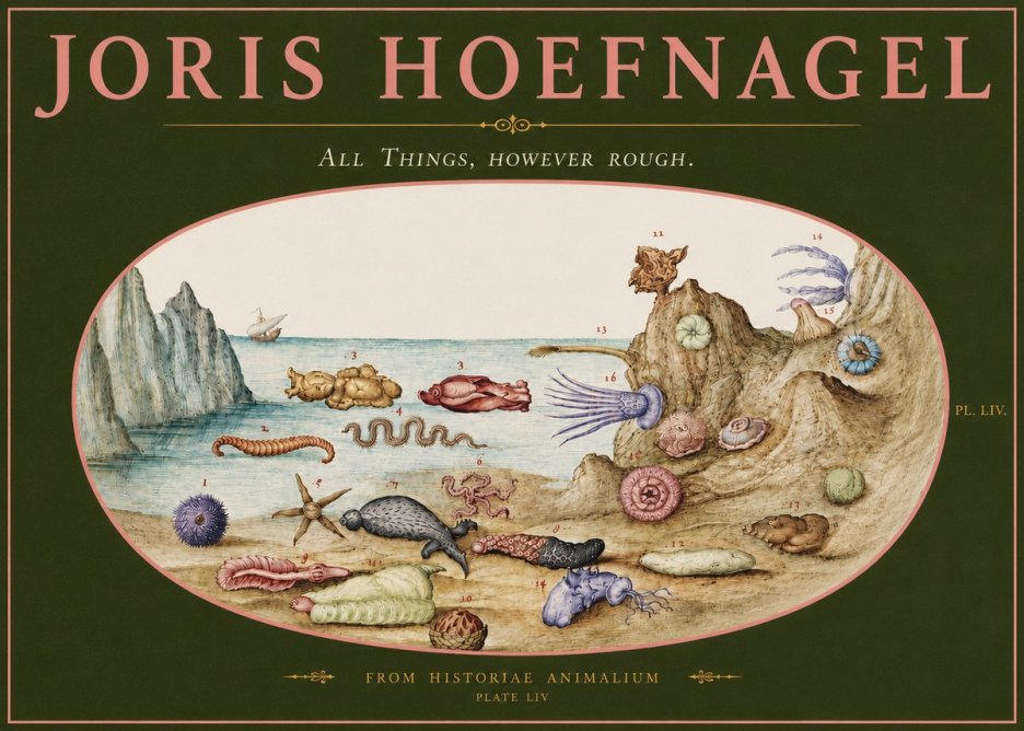 Joris Hoefnagel Totvs Echinvs Asper. Plate Liv No5 - Póster