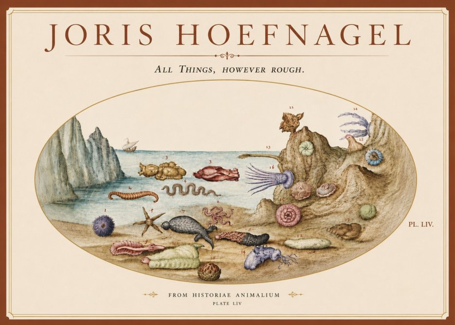 Joris Hoefnagel Totvs Echinvs Asper. Plate Liv No6 - Póster