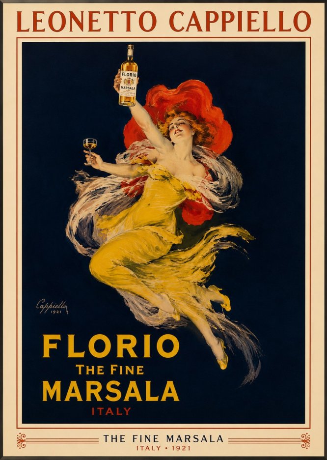 Leonetto Cappiello Florio the Fine Marsala No3 - Póster