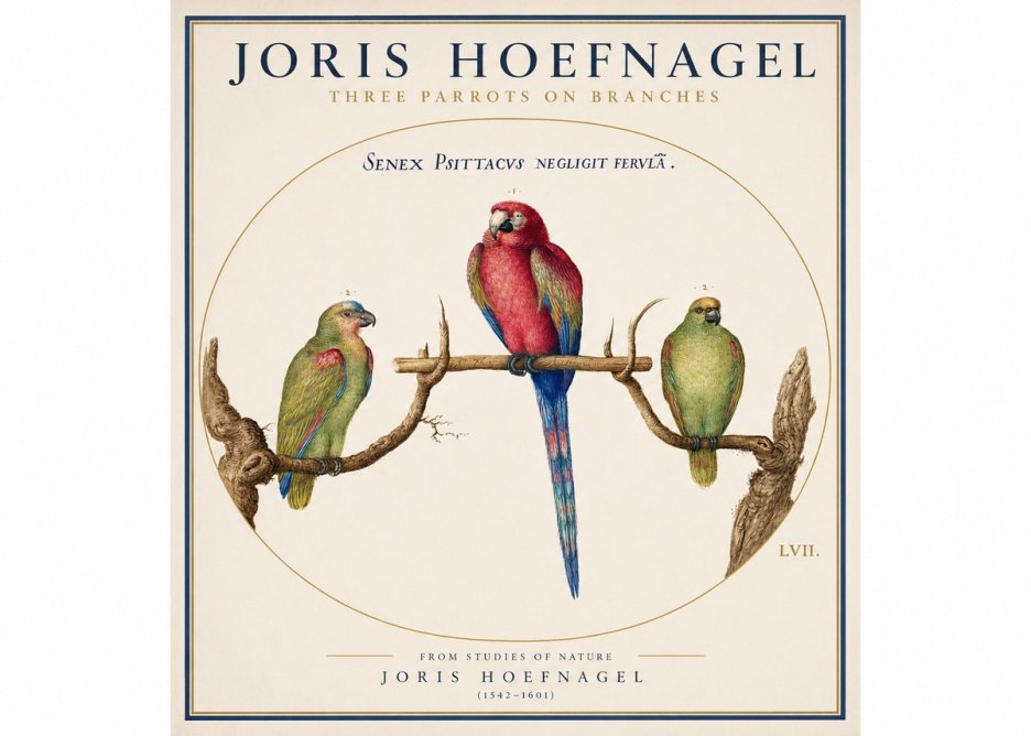 Joris Hoefnagel Three Parrots No3 - Póster