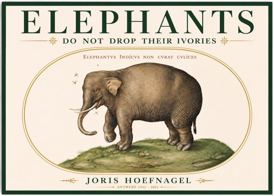Joris Hoefnagel Elephant Does Not Drop Its Ivories No3 - Póster