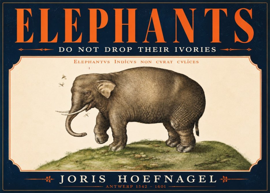 Joris Hoefnagel Elephant Does Not Drop Its Ivories No4 - Póster