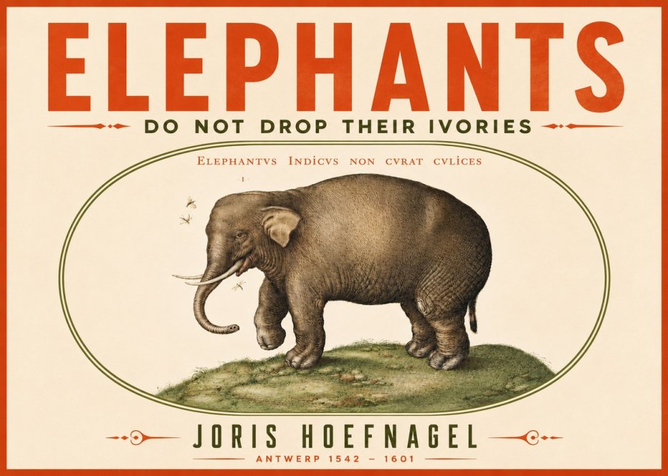 Joris Hoefnagel Elephant Does Not Drop Its Ivories No5 - Póster