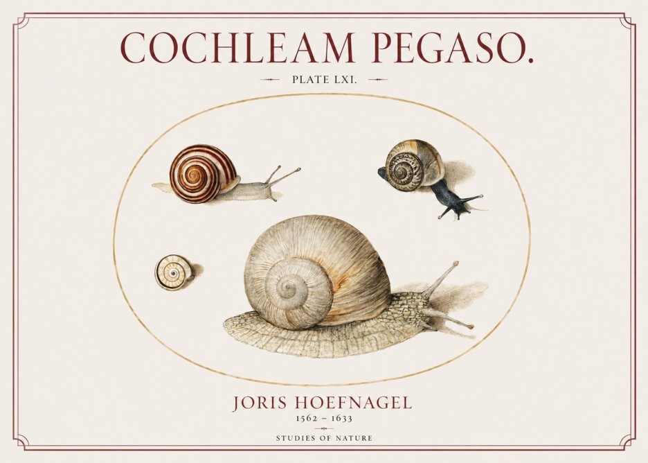 Joris Hoefnagel The Four Snails No2 - Póster