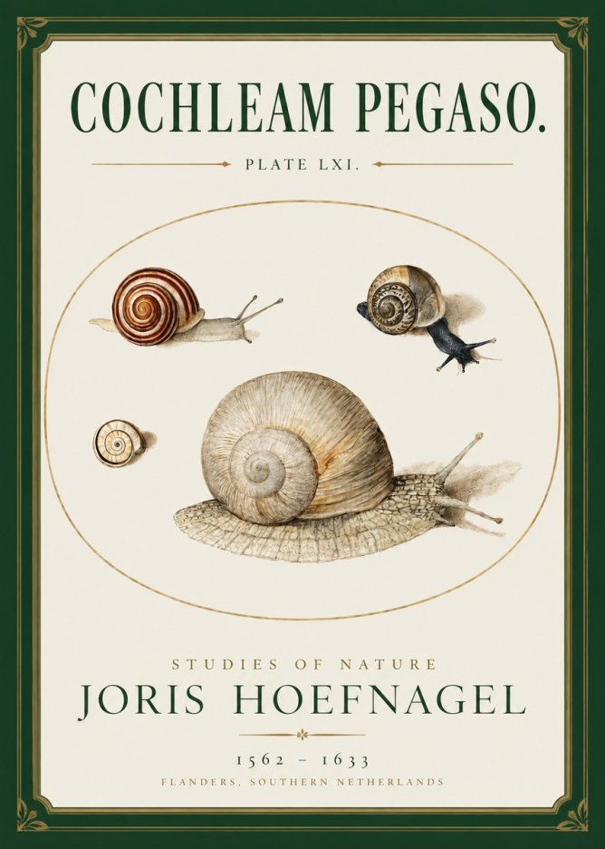 Joris Hoefnagel The Four Snails No3 - Póster