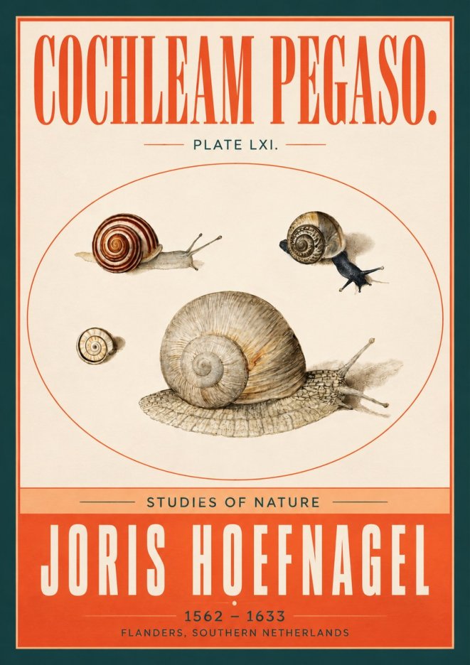 Joris Hoefnagel The Four Snails No4 - Póster